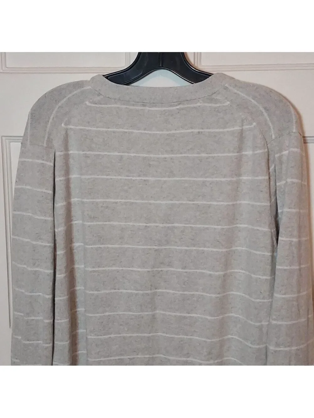 J Crew Men's Gray Stripe Cashmere Blend Grandpa Cardigan